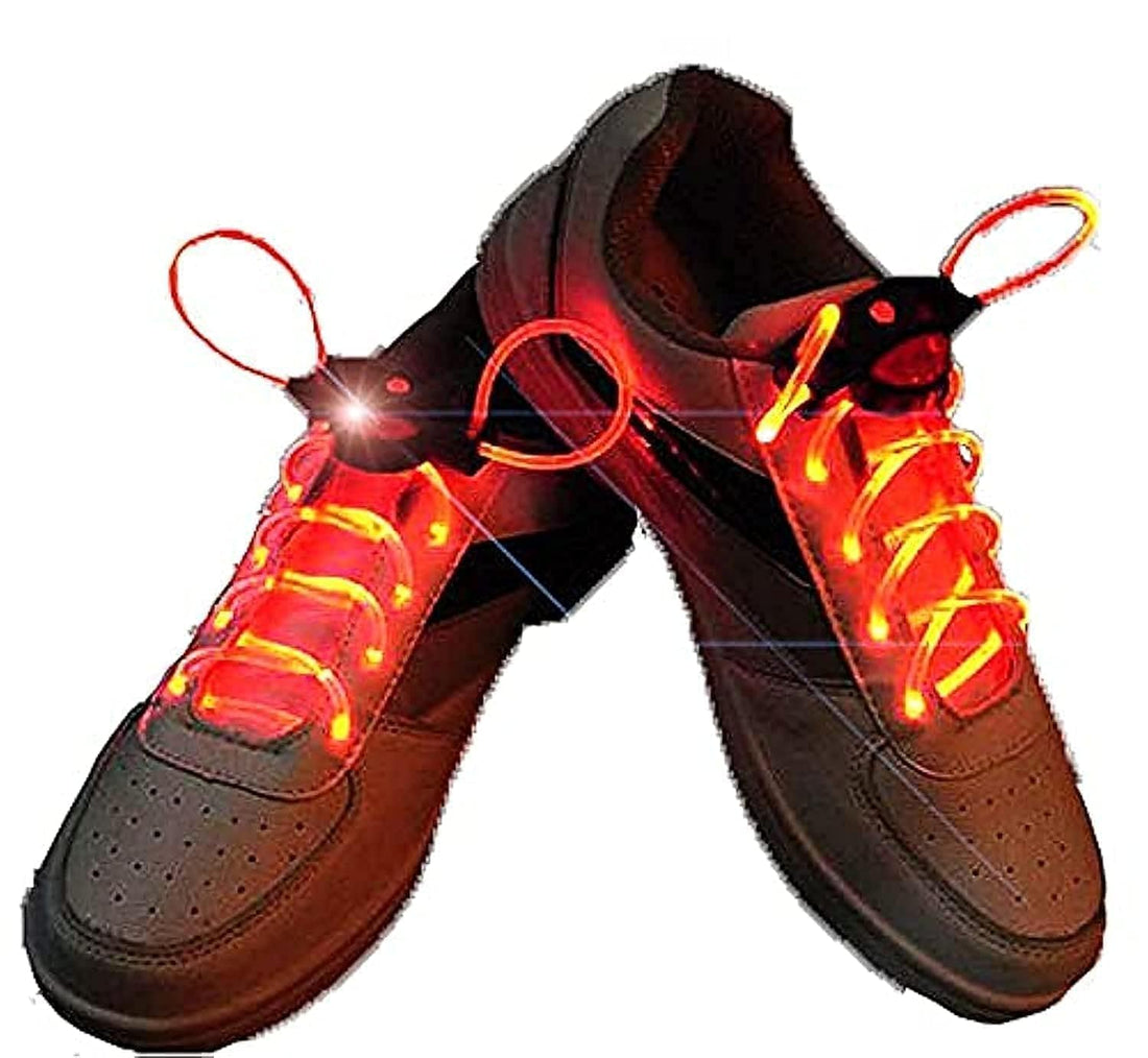 LED Flashing Luminous Plastic Glow in The Dark Shoelace (Red)