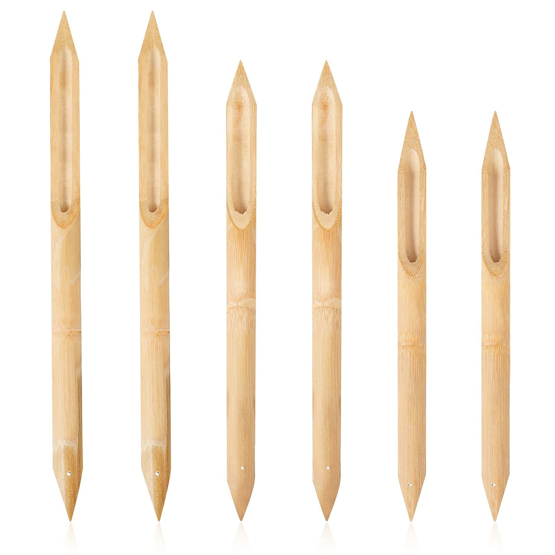 Tenare 6 Pieces Bamboo Reed Pens Double Head Hard Bamboo Pen Polymer Clay Tool Pottery Ceramic Shaping Tools for DIY Pottery Ceramics Clay Sculpture Carving Supplies, Small, Medium, Large