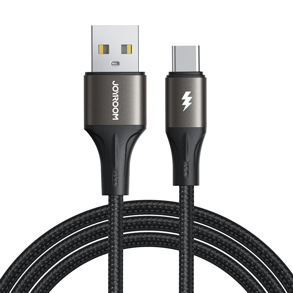 Joyroom SA25-AC3 USB-A to Type-C Cable 3A Fast Charging, 1.2M – Black Fast Charge & Stable Data Sync for Type-C Devices Durable, Flexible & Reliable Design | 12-Month Warranty