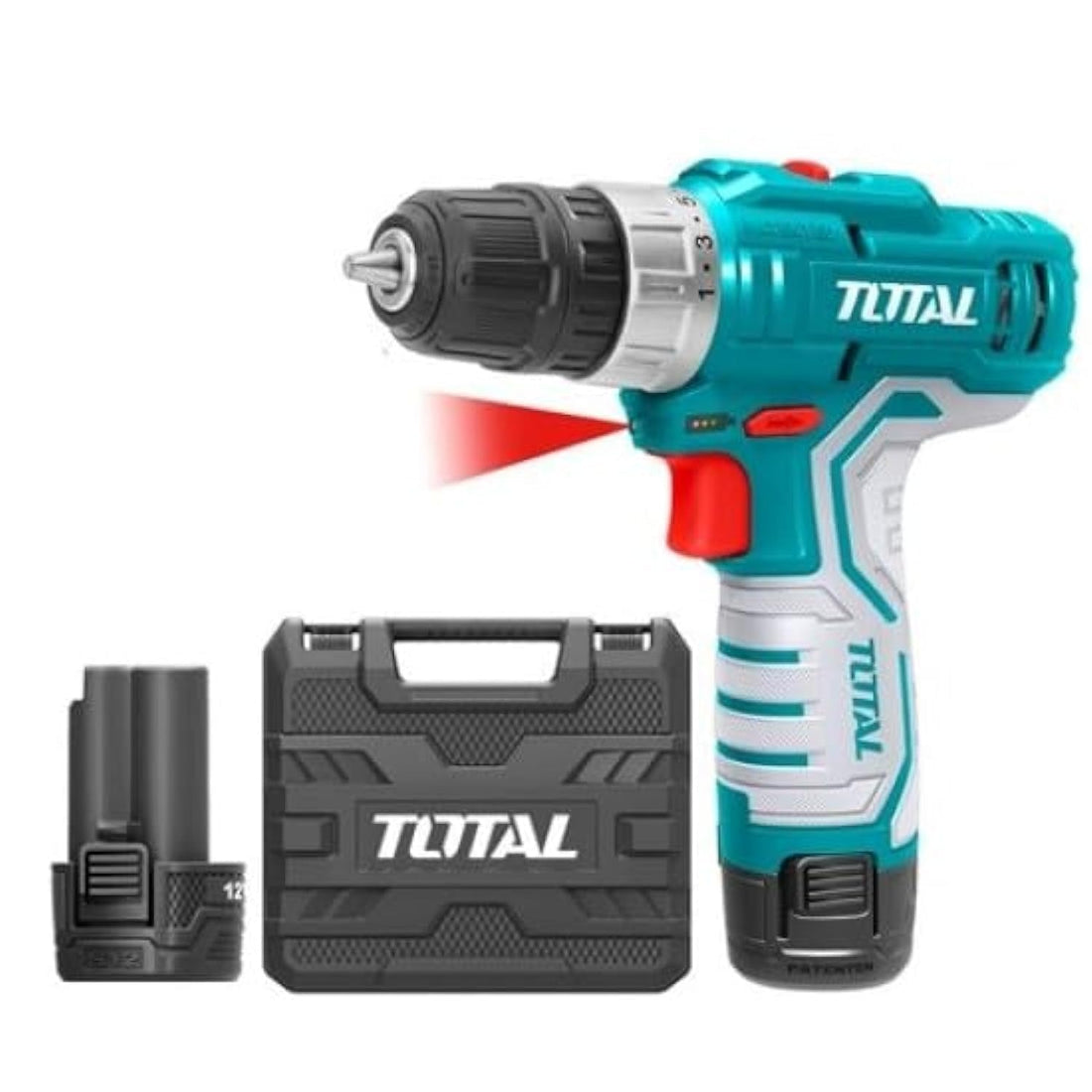 Total TDLI12208 Lithium-Ion Cordless Drill with 2 12V 1.5Ah Batteries and Charger