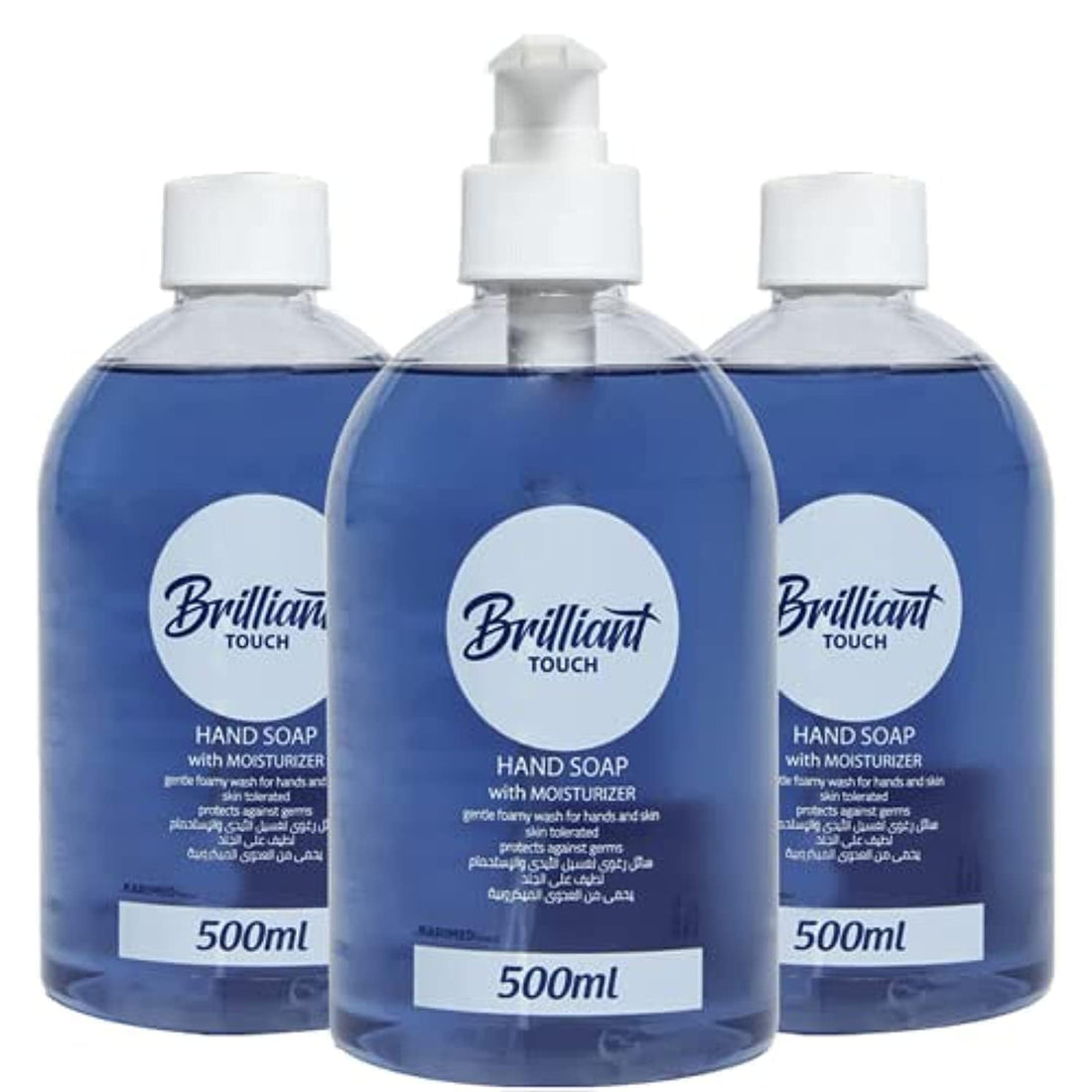 Brilliant Touch Hand Wash 3 Pcs. With Moisturizer 500ML BLUE