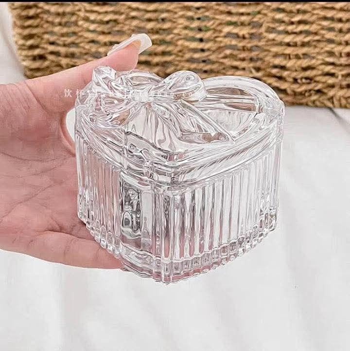 Crystal Sugar Jar - Elegant two-piece glass sugar jar with lid for nuts, truffles, baklava, honey and jam. A sophisticated kitchen accessory and hospitalit gift. Perfect for serving sauces, desserts a
