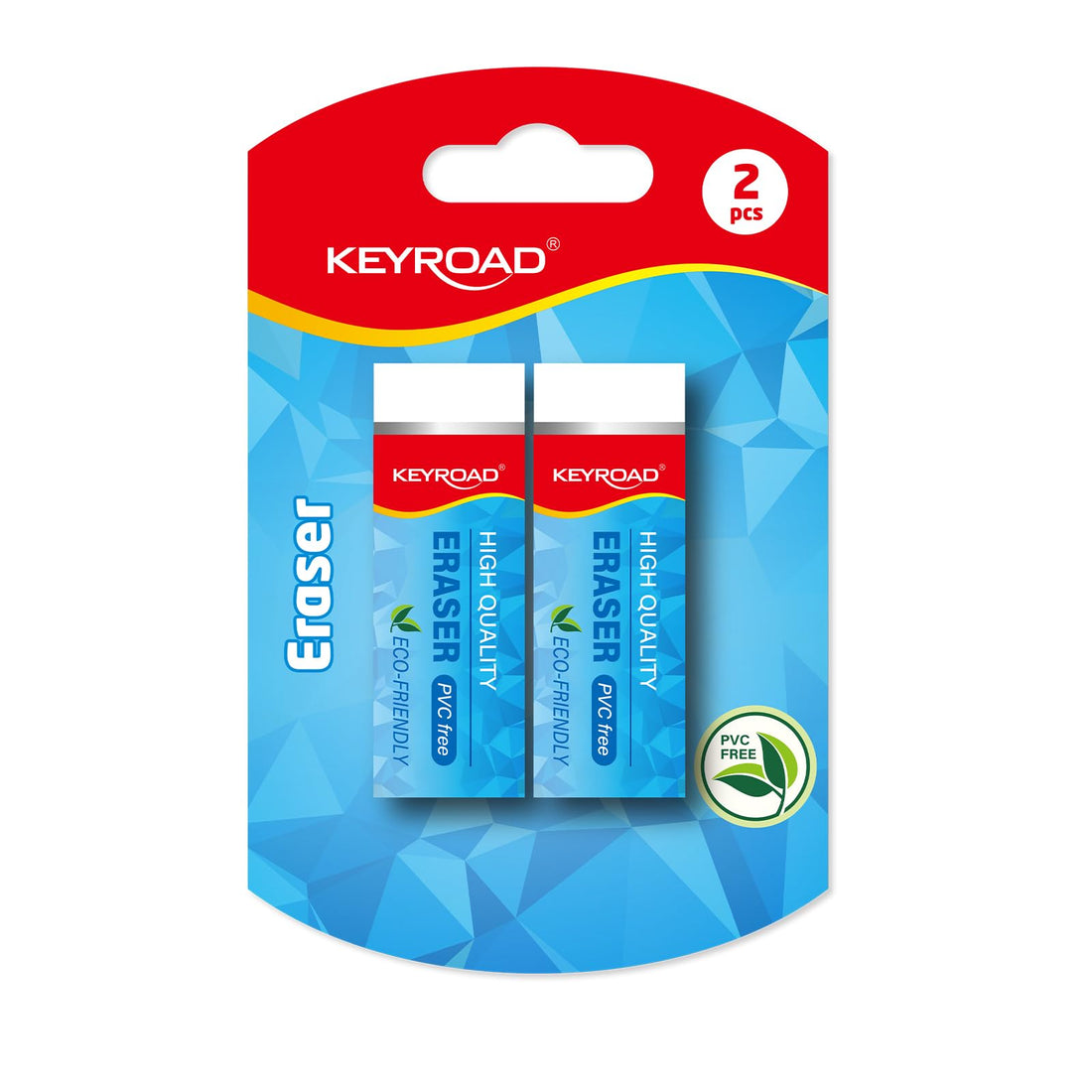 Keyroad KR971022 Tec-Eraser Dust and PVC Free Pack of 2 Pieces With High Performance - White