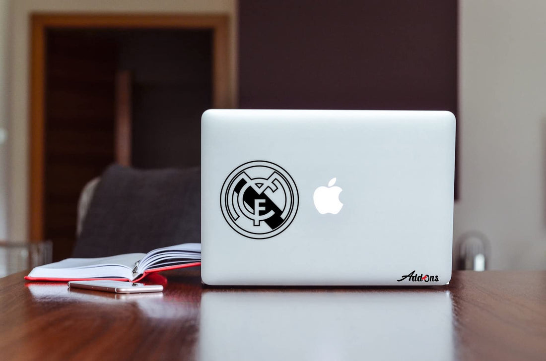 Add-Ons Real Madrid CF Decal Sticker For Laptop & MacBook (Black)