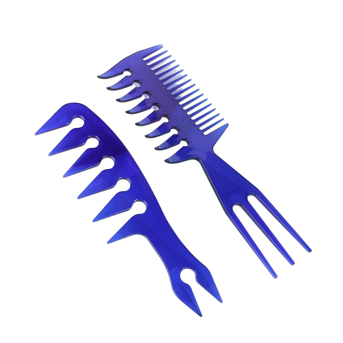 THE PACK Hair Comb Styling Set Tail Combs Double Side Brushes Afro Pik Comb African American Hair Brush Barber (BLUE)