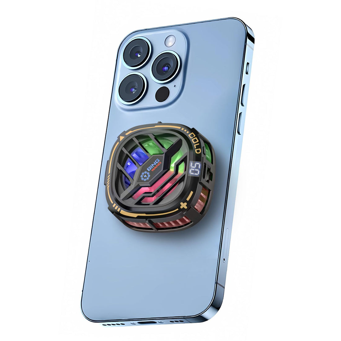 Phone Cooler, Phone Cooling Fan with Semi-Conductor Cooling Chip, RGB Phone Cooling Fan Portable Lightweight Mobile Phone Cooling Fan