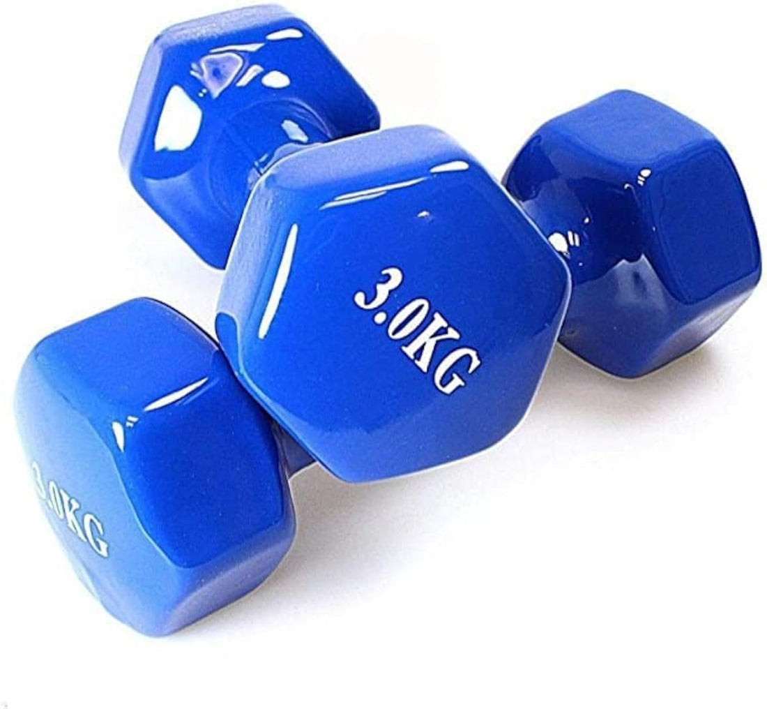 Vinyl Coated Hex Dumbbells Set of 2 (Multi Color)