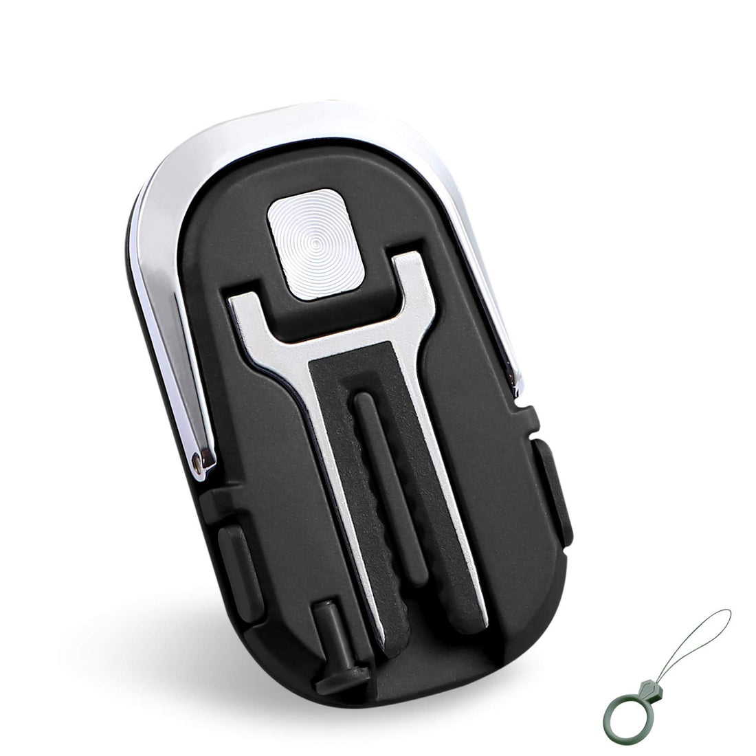 Multipurpose Cell Phone Ring Holder Stand, Universal Mobile Phone Bracket Holder with Finger Ring Kickstand (Black)