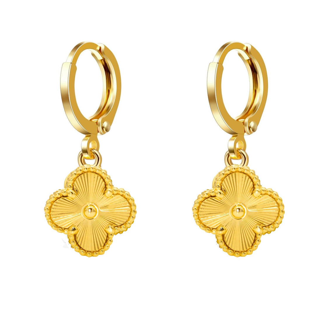 Julia Store 18K Gold Plated Stainless Steel Four Leaf Clover Lucky Trendy Love Drop Dangle Earrings Jewelry Gift For Women Girls The Piece Of Art You Must Have