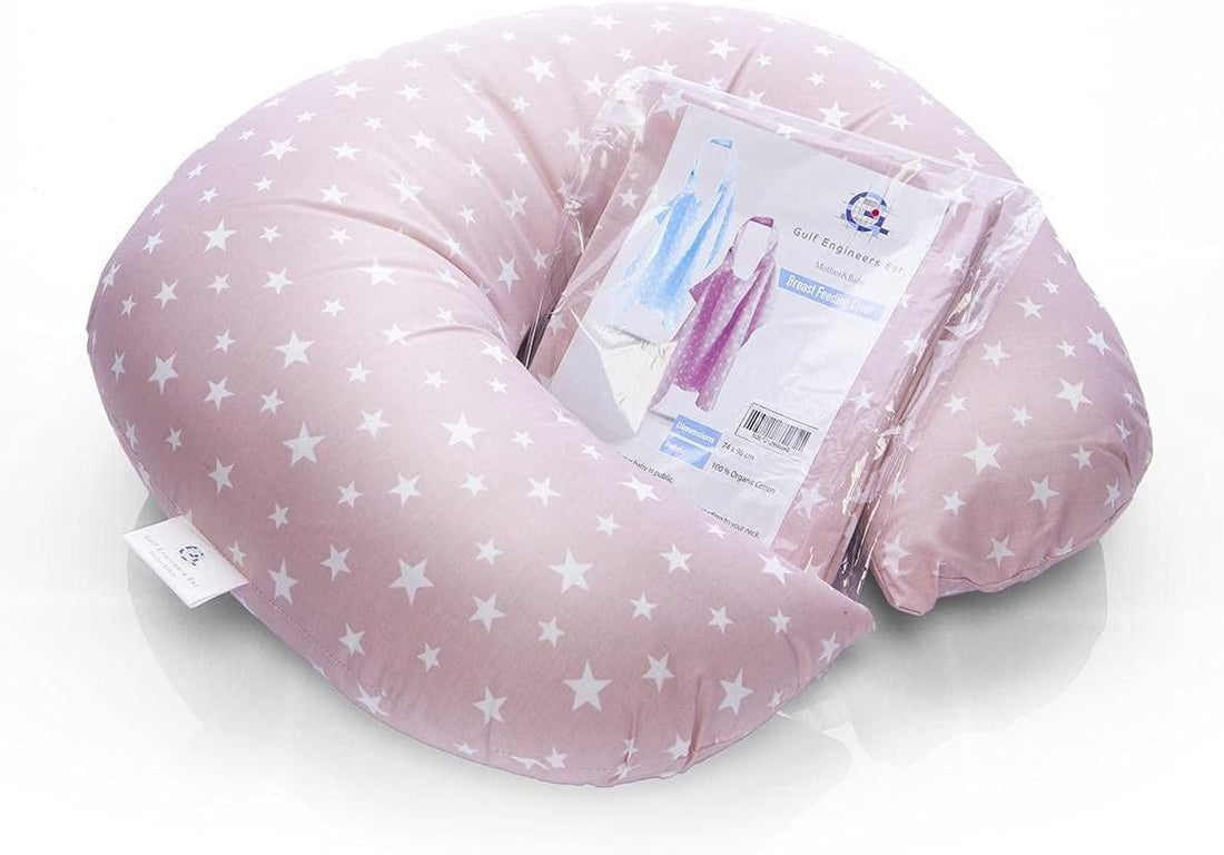 Nursing Pillow and Sit Up Nursing Pillow with Nursing Cover, Pink, Polyester, Pink