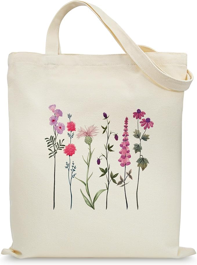 Eco-Friendly Canvas Cotton Tote Bag with Design Printed Bags for Women, Men - Reusable Shopping Bag, Party Gift Idea and Blend Cotton Gift Bag