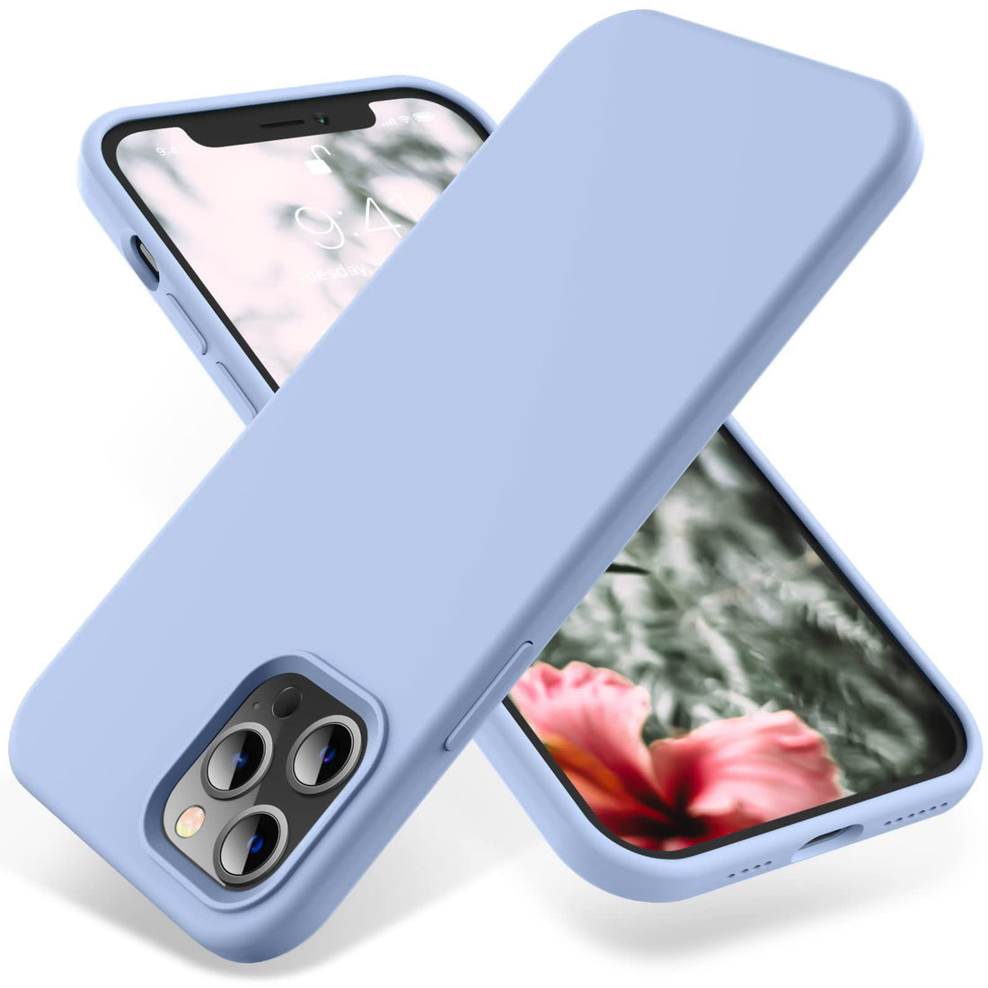 Dl3 Mobilak Compatible with iPhone 13 Pro (6.1 Inch) Case, Liquid Silicone Case, Full Body Protective Cover, Shockproof, Slim Phone Case, Anti-Scratch Soft Microfiber Lining (Baby Blue)