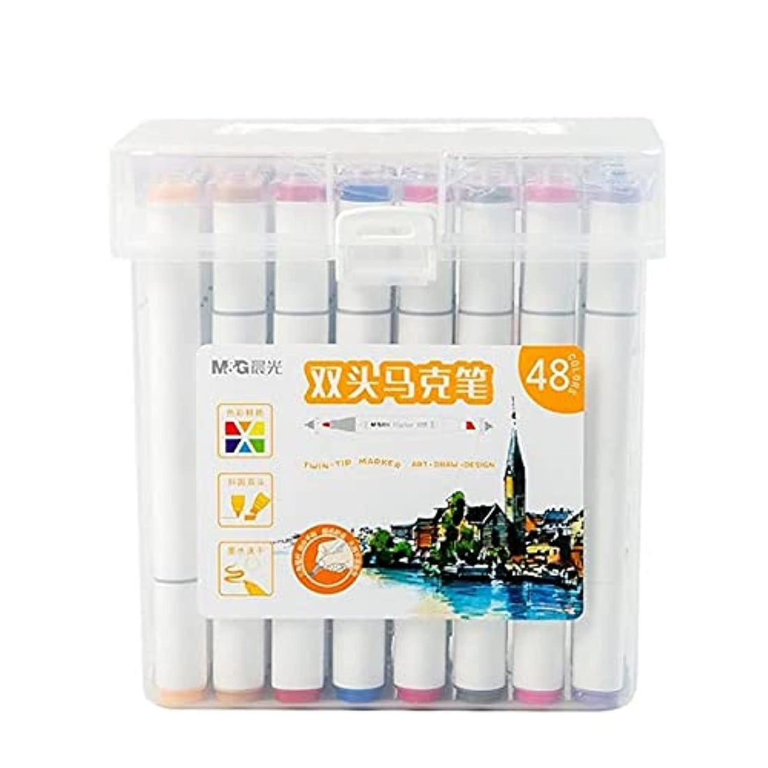 M&G Double-Headed Marker Hand Painting Design Set - 48Pcs - No:Apmv0903