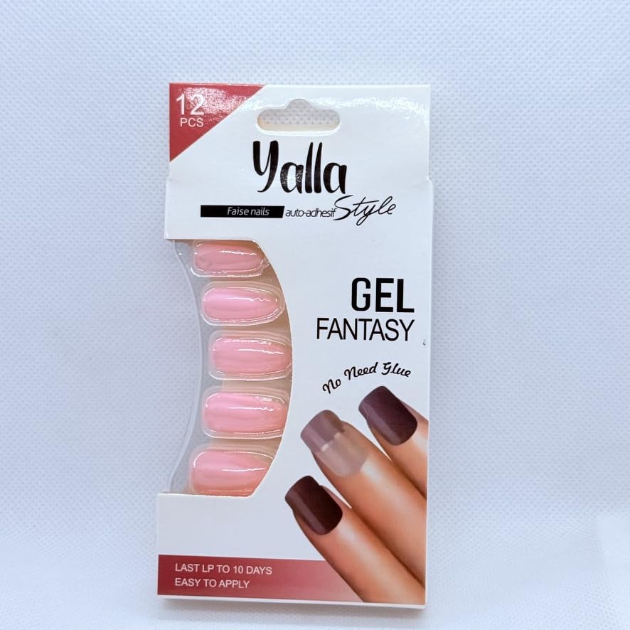 Matte Press On Nails for Women – Reusable Artificial Fake Nails Set – Salon Style Stick On Nails with Natural Elegant Finish (Pink)