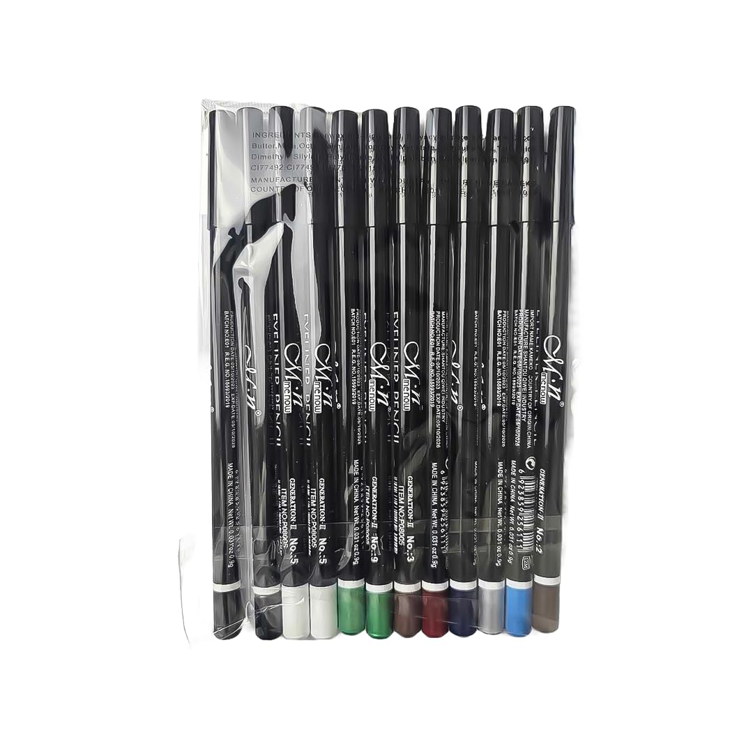Coloured Eyeliner Set with 12 Shades