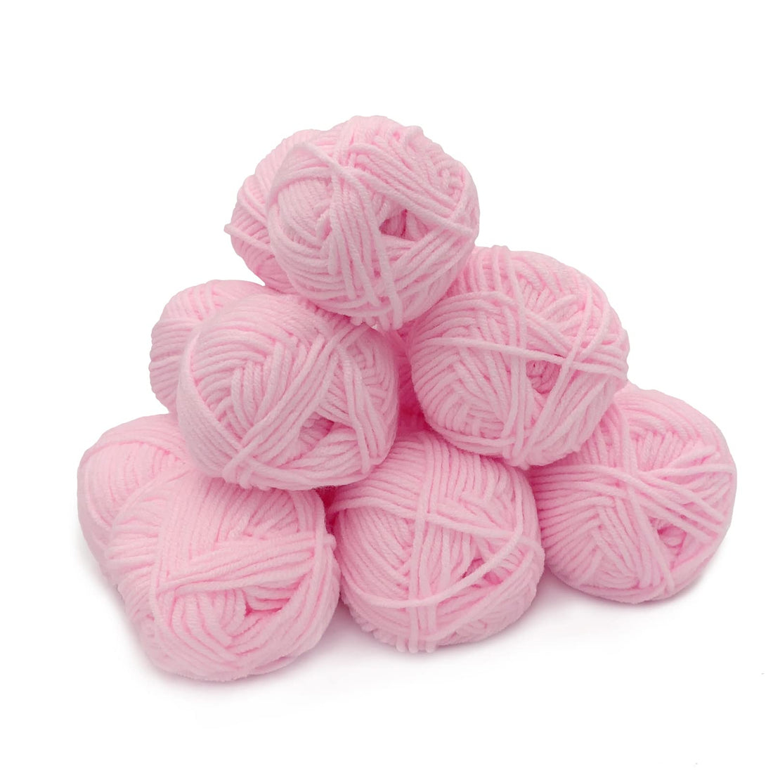 Renyiz Knitting Wool Crochet Yarn Double Knitting Wool, Yarn for Crochet Acrylic Pink Wool for Knitting 6 x 25g