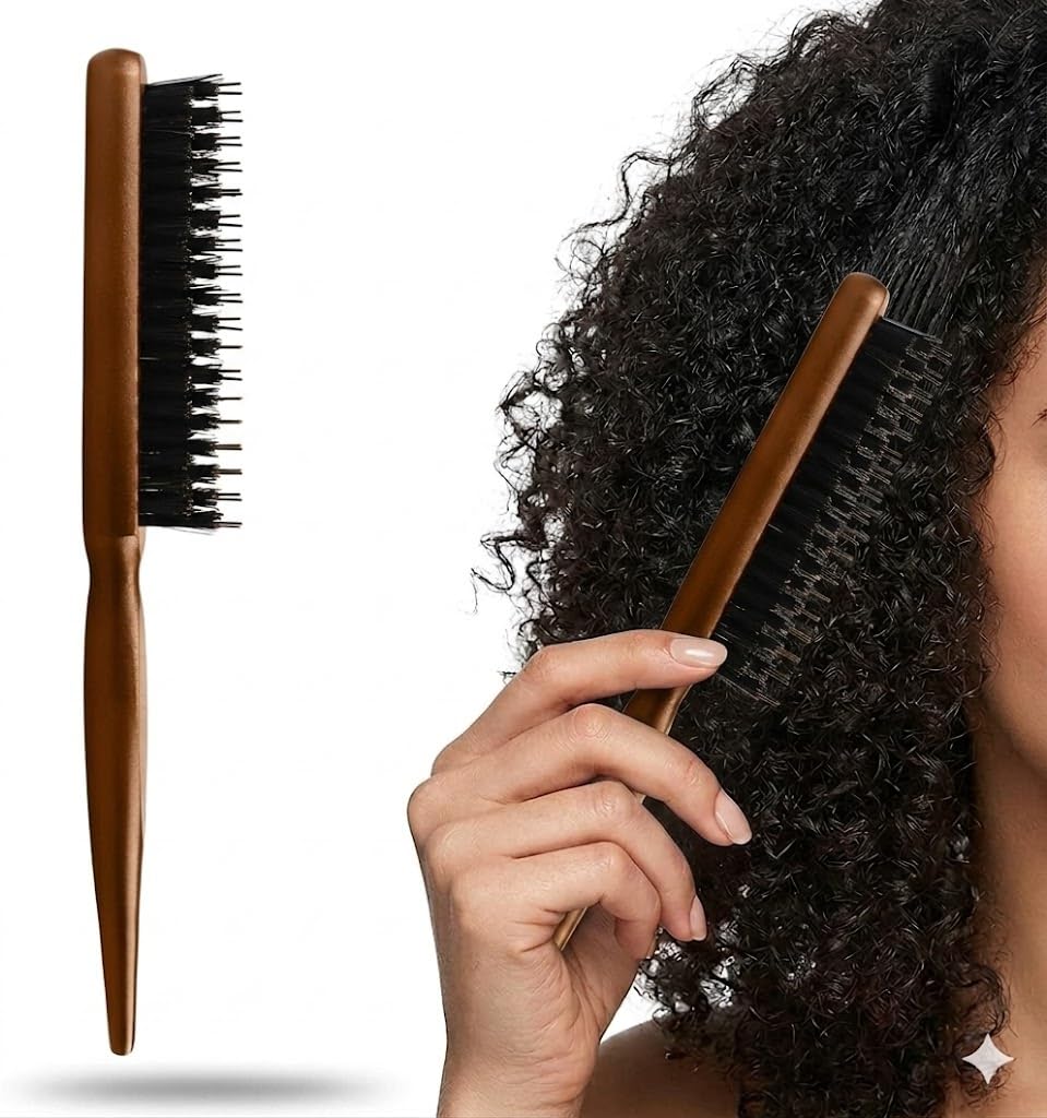 Small Hair Brush Mini Comb Quiff Roller Comb Hair Styling Brush Salon Hairdressing Brush for Thin Hair, Short Hair, Bangs, Beard, Lifting, Curling