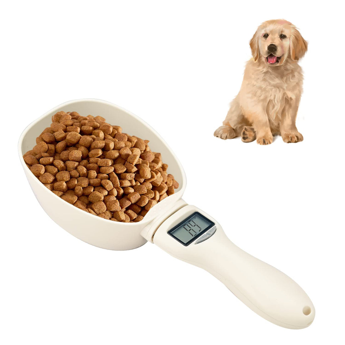 Pet Food Measuring Scoop Scale, Kitchen Digital Food Measuring Spoon for Dog Cat, Precise Dog Food Measuring Scooper, Measure Liquid/Dry Item, Max 800g