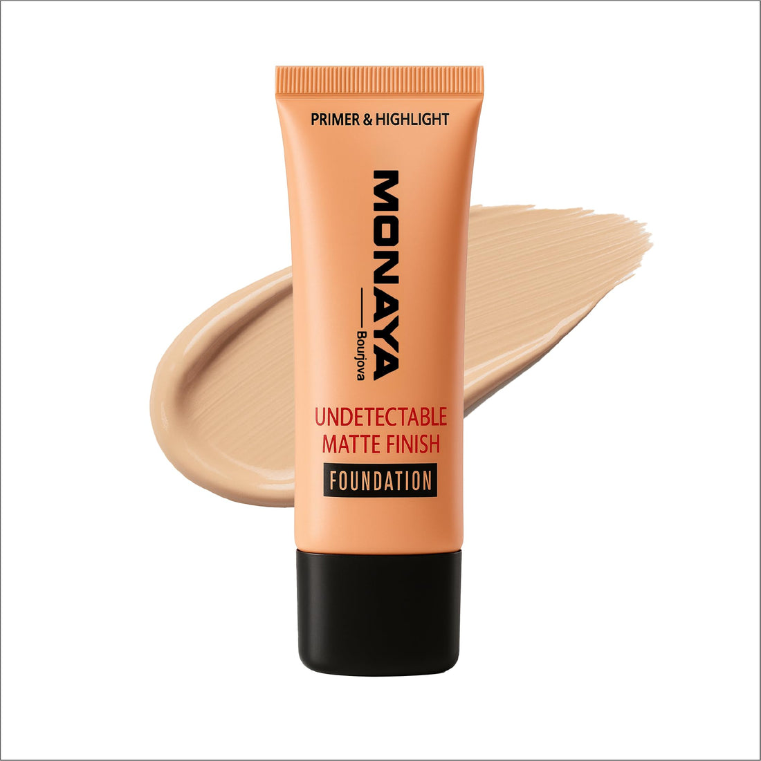 Monaya F002 Primer & Highlight Undetectable Matte Finish Foundation – Full Coverage, Liquid Foundation, Waterproof, 6 Shades (30ml) – Affordable Makeup, Concealer Effect, Long-Lasting