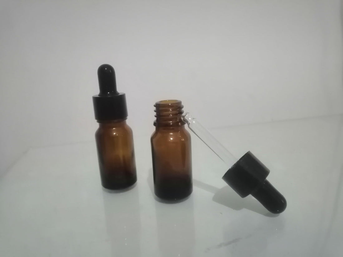 2 Pieces 15ml Empty Glass Dropper Bottles Refillable Dropper Bottles - Honey