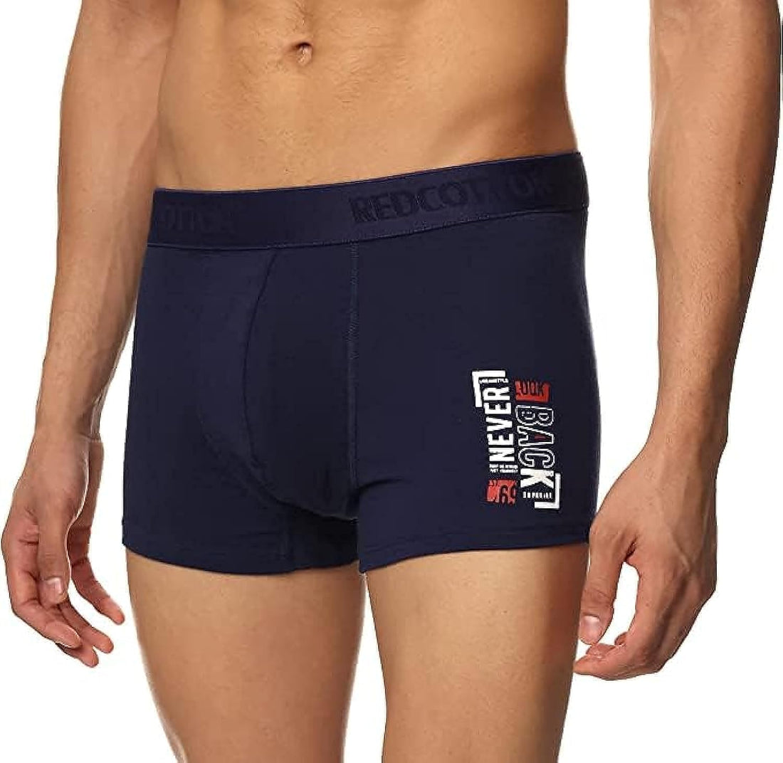 Red Cotton Mens Comfort for men Boxer Shorts, Navy Blue, L