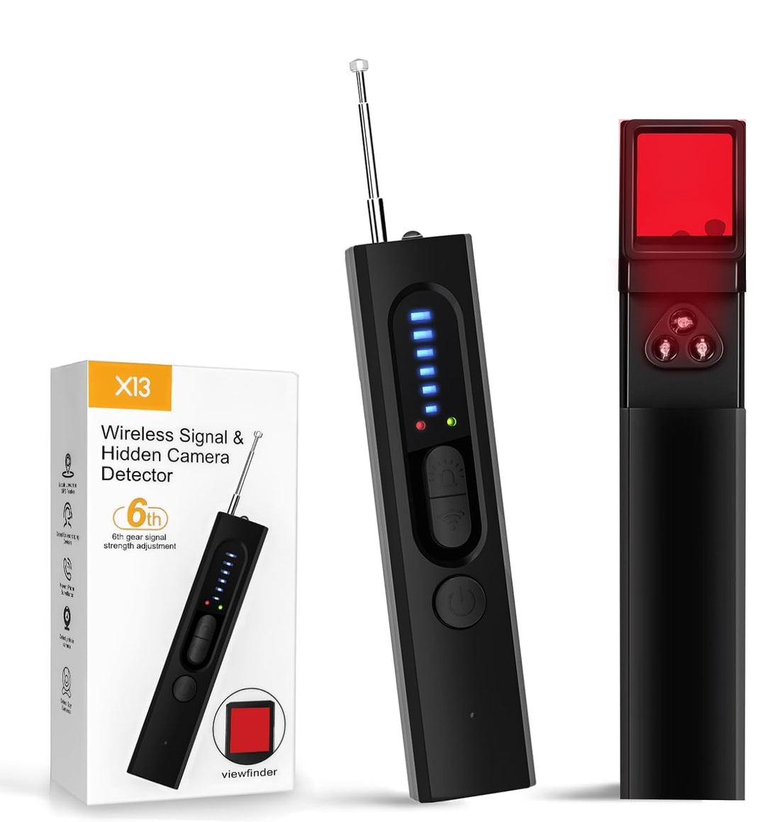 Hidden Camera Detector, Anti-Spy Camera Detector, Hidden Device GPS Detector, Bug Detector, RF Wireless Signal Scanner, Camera Detector for Hotels, Home, Office, 5 Levels Sensitivity