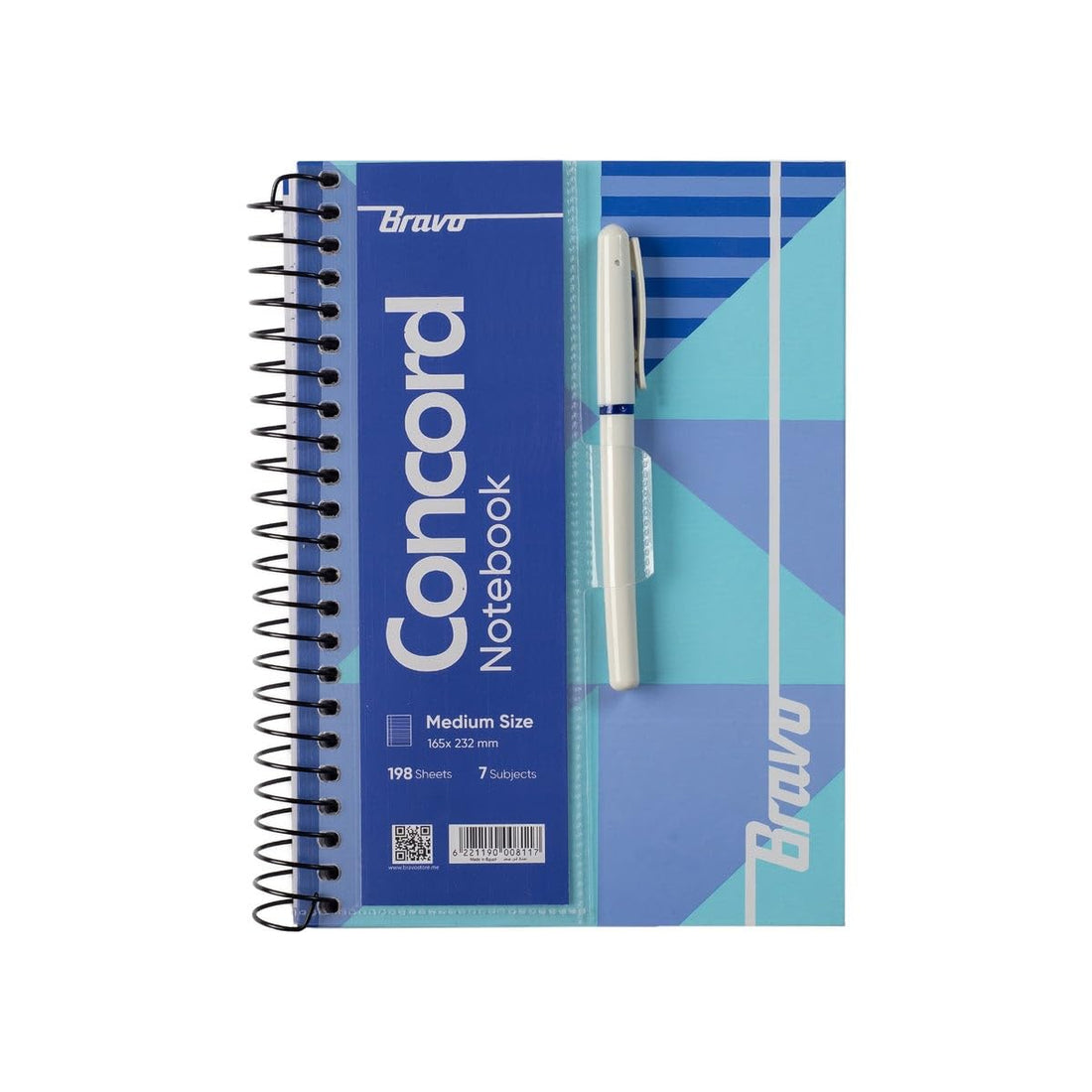 Bravo New Concord Notebook, Medium, 198 Sheets, Blue