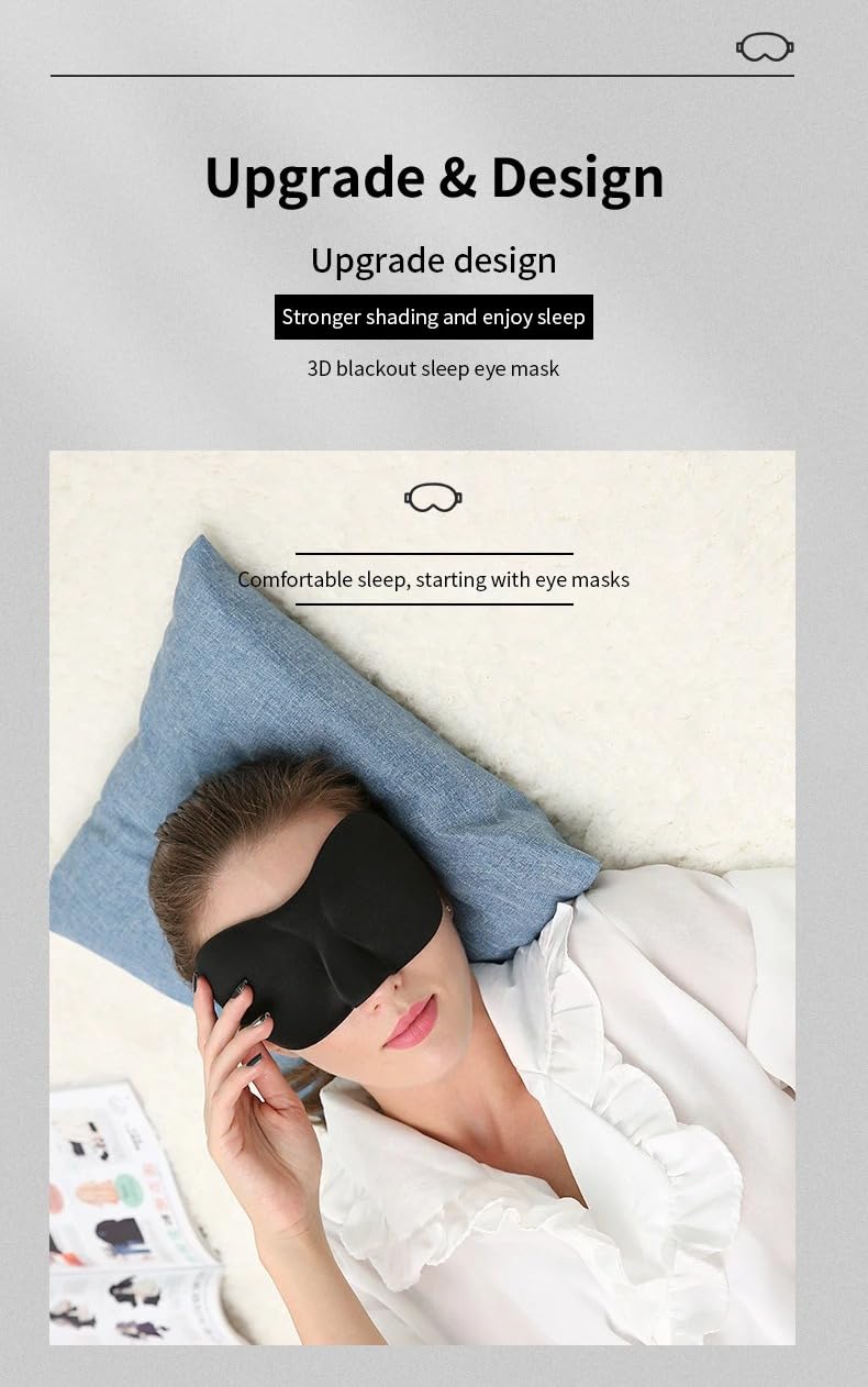 MySouqEg Store 3D Sleep Mask Light Blocking Eye Mask for Sleeping Eyeshade Travel Sleep mask with Adjustable Strap for Man/Women For Office, Home, Camping, Airplanes and Travel Use (Purple)