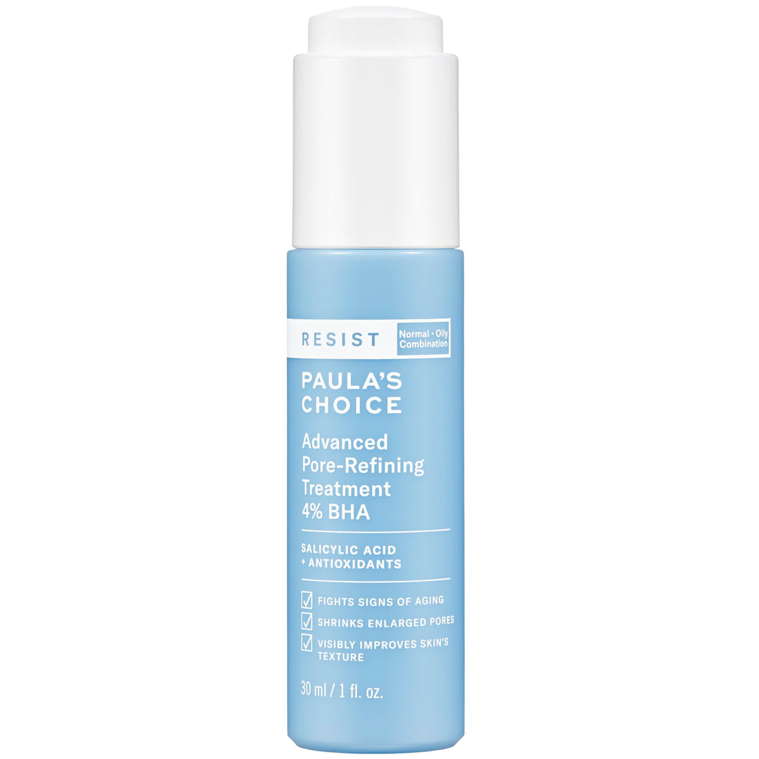 Paula's Choice RESIST Advanced Pore Refining Treatment 4% BHA Serum, Face Exfoliator with Salicylic Acid, Green Tea, Anti-Aging Exfoliant for Oily, Normal, Combination Skin, Fragrance-Free, 1 Fl Oz.