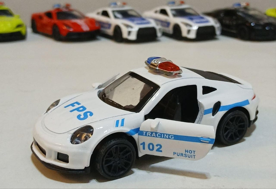 Metal Police Car Toy 12 CM 2 Doors Open Non Riding Toy Vehicle