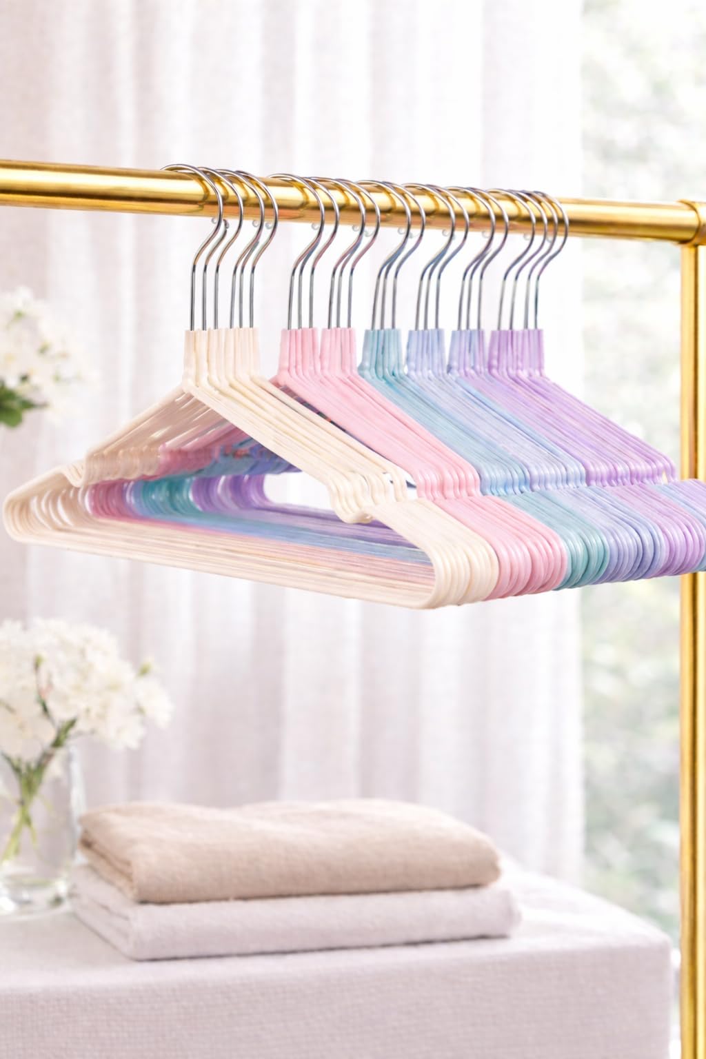 Set Of 10/20 Pcs Clothes Hangers 40×20cm Non-Slip Metal Hangers – Durable Household Drying Rack, Space-Saving Closet Organizer for Shirts, Dresses & Jackets (10)