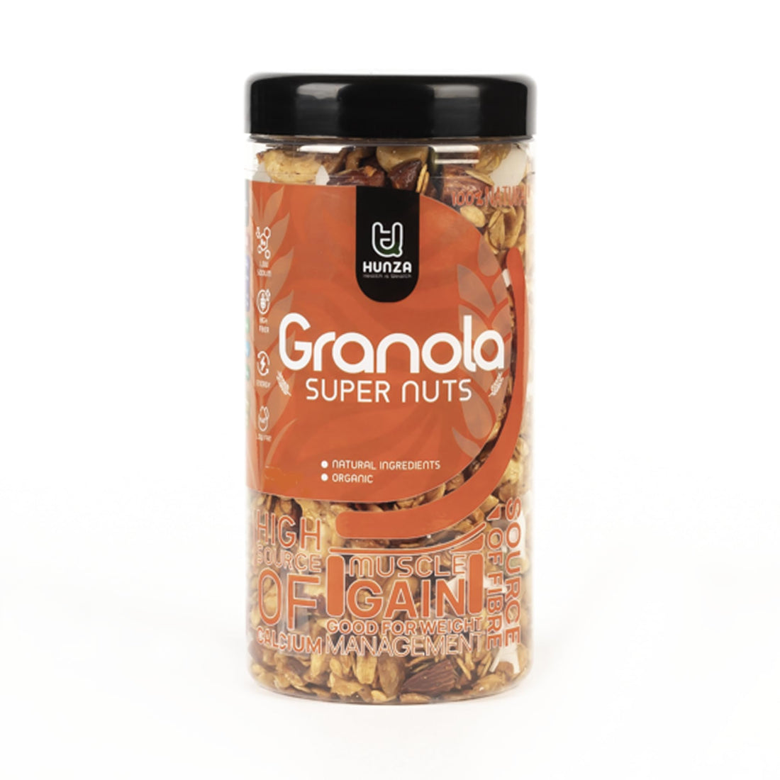 "Premium Granola with Nuts | High Fiber & Protein | Healthy Breakfast & Snack Option | No Added Sugar | 320g by hunza "