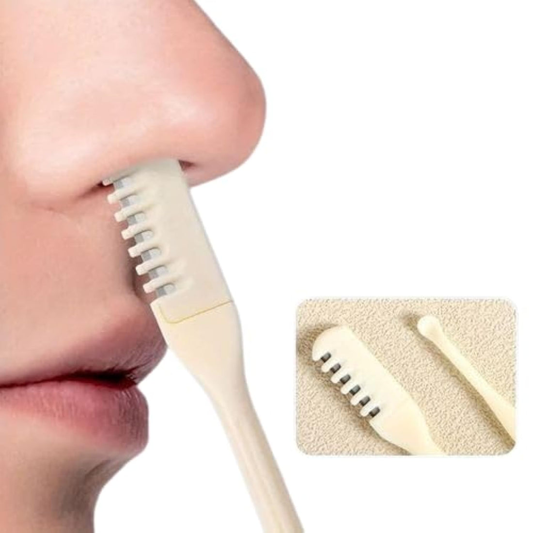 3 Pieces Nose Hair Trimmer Portable Washable Double Head Nose Hair Removal Trimmer for Men Women with Waterproof Storage Box