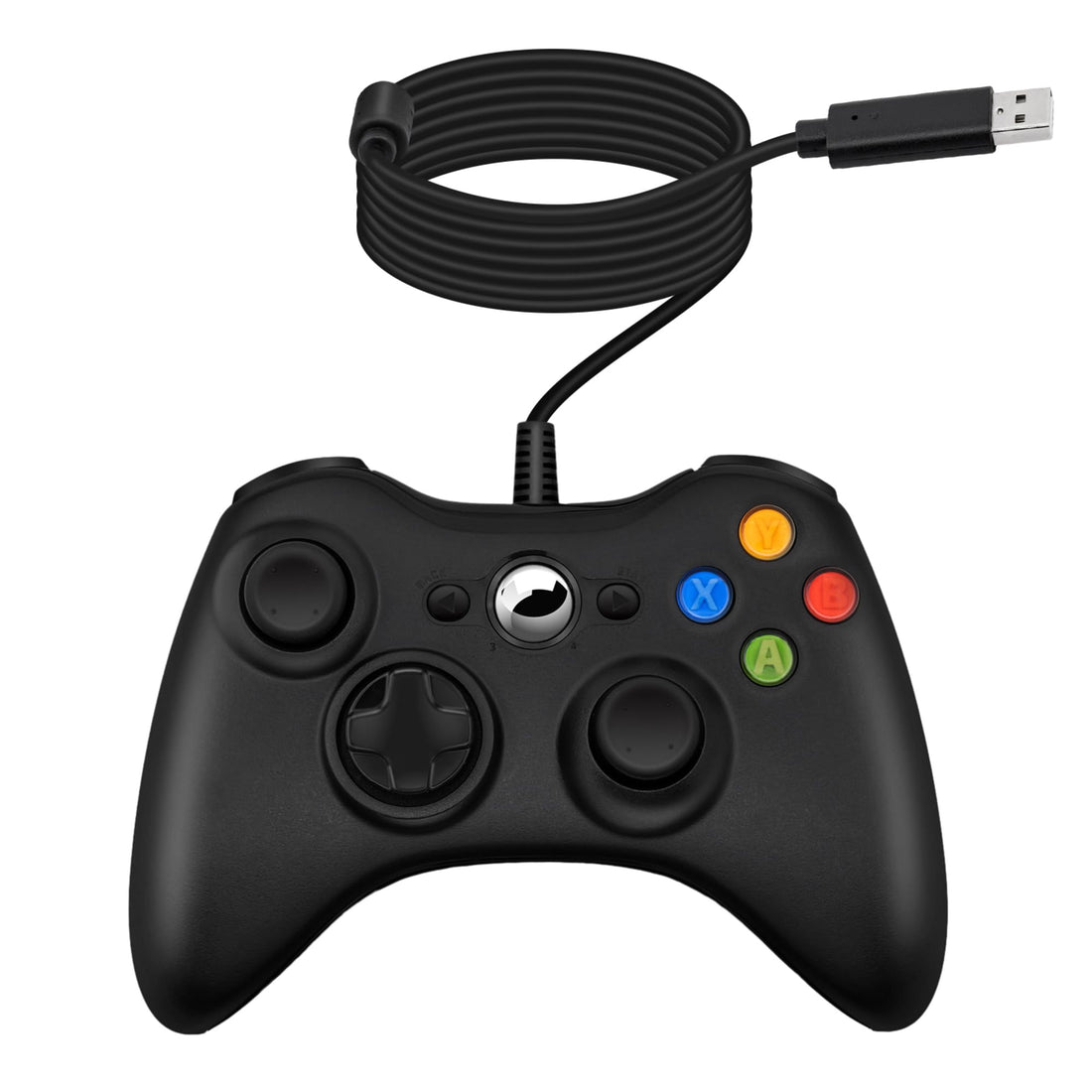 Gam3Gear Wired USB Game Pad Controller Joypad for Microsoft Xbox 360 Slim Windows PC (Black)