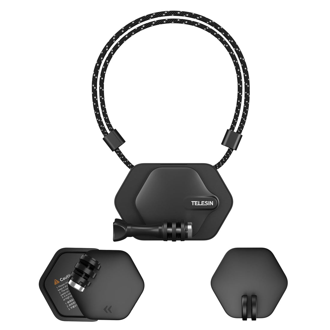 TELESIN Magnetic Chest Mount + Neck Strap + Nano Snap Mount + Selfie Stick Magnet Quick Release Base, 360 Vertical Body Attachment for Hero 11 10 9 8 7 6 5 Insta360 DJI Action 2 3 Accessories