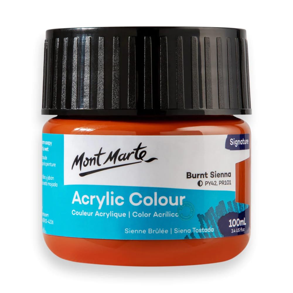 Monte Marte MSCH1014 Acrylic Colour Paint 100 ml, Burnt Sienna