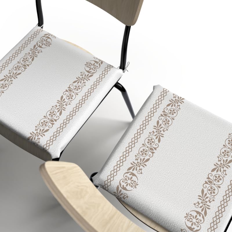 ART MOOD HOME Terra Seat Pad (Set Of 2) White * Beige 40W*40L CM