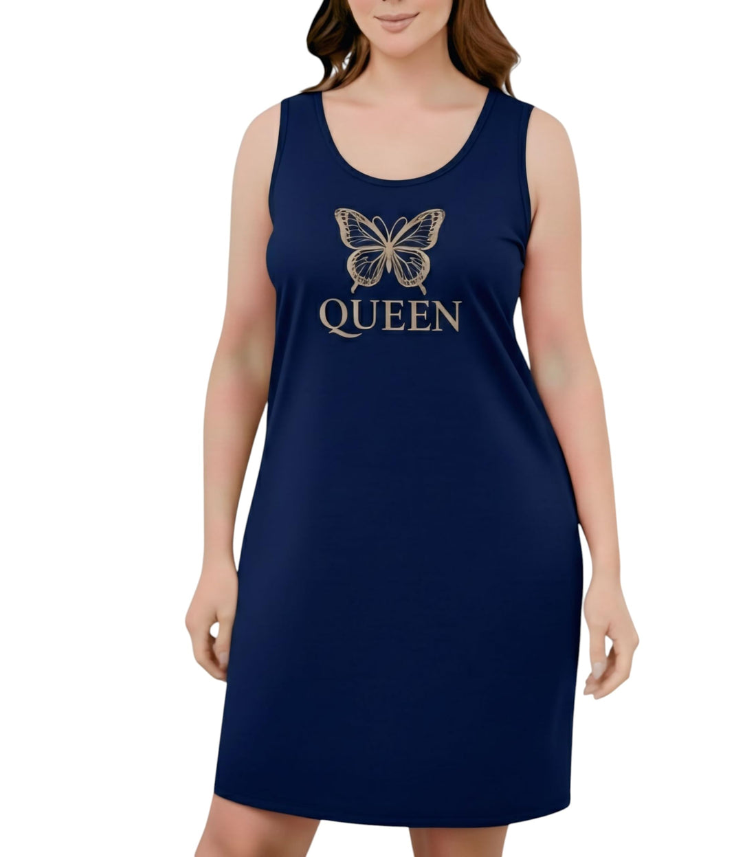 MEZA QUEEN Butterfly Print Short Nightgown for Women - Soft Comfortable Material - Modern Home & Sleep Design