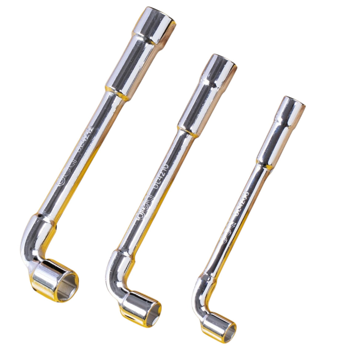 3 Piece Combination Wrench Set, 8mm, 10mm, 13mm, Silver, Stainless Galvanized Steel, for Arts and Automotive Maintenance and Home Maintenance