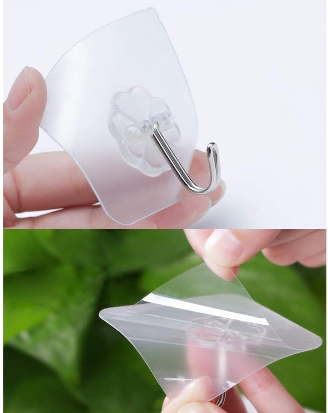 Generic Heavy Duty Self Adhesive Stainless Steel & Polycarbonate Hook Hangers, Pack of 12 (Transparent)