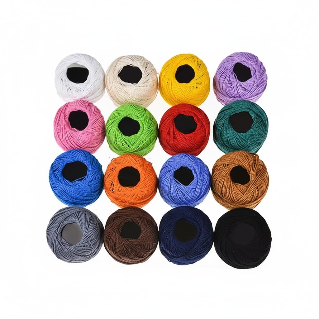 16 Color Embroidery Floss Cross Stitch Threads Stitch Line Friendship Bracelets Craft Floss for Crochet Hardanger Cross Needlepoint Hand Embroidery
