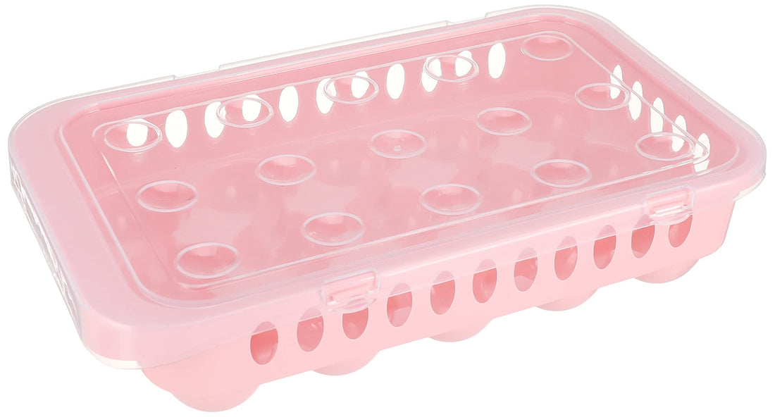 Kabas Plast Generic Plastic Egg Organizer Case For 15 Pieces with Cover - Pink