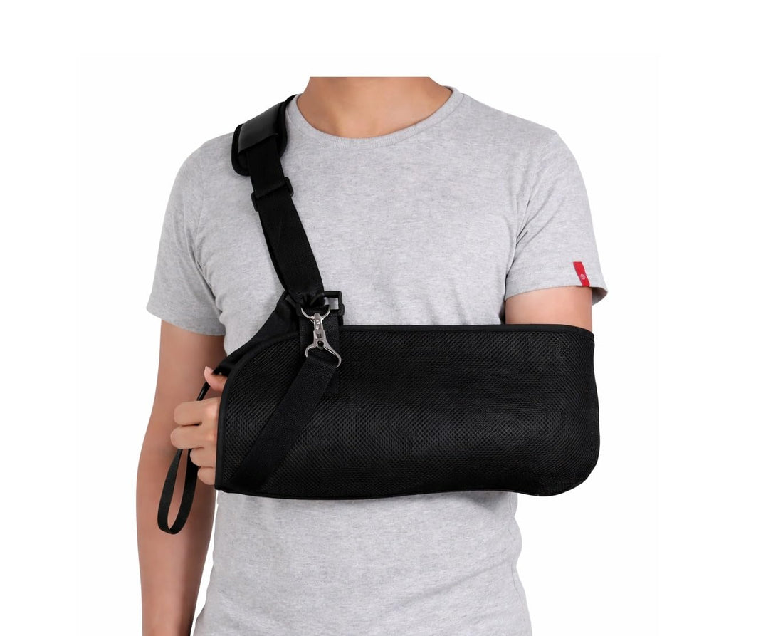 Medical Arm Sling, Double Fixed Design, Built-in Arm Support, Left and Right Arm Sling for Shoulder Elbow Wrist Injuries, Adjustable for Men and Women