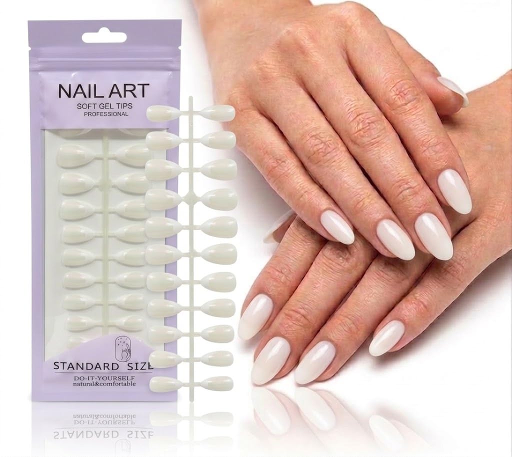 3D MIRROR NAILS -24pcs PRESS ON FRENCH NAILS Medium 0VAL SHAPE - MIRROR False Nails, Perfect For Parties+ 1 SHEET DOUBLE FACE (N2)