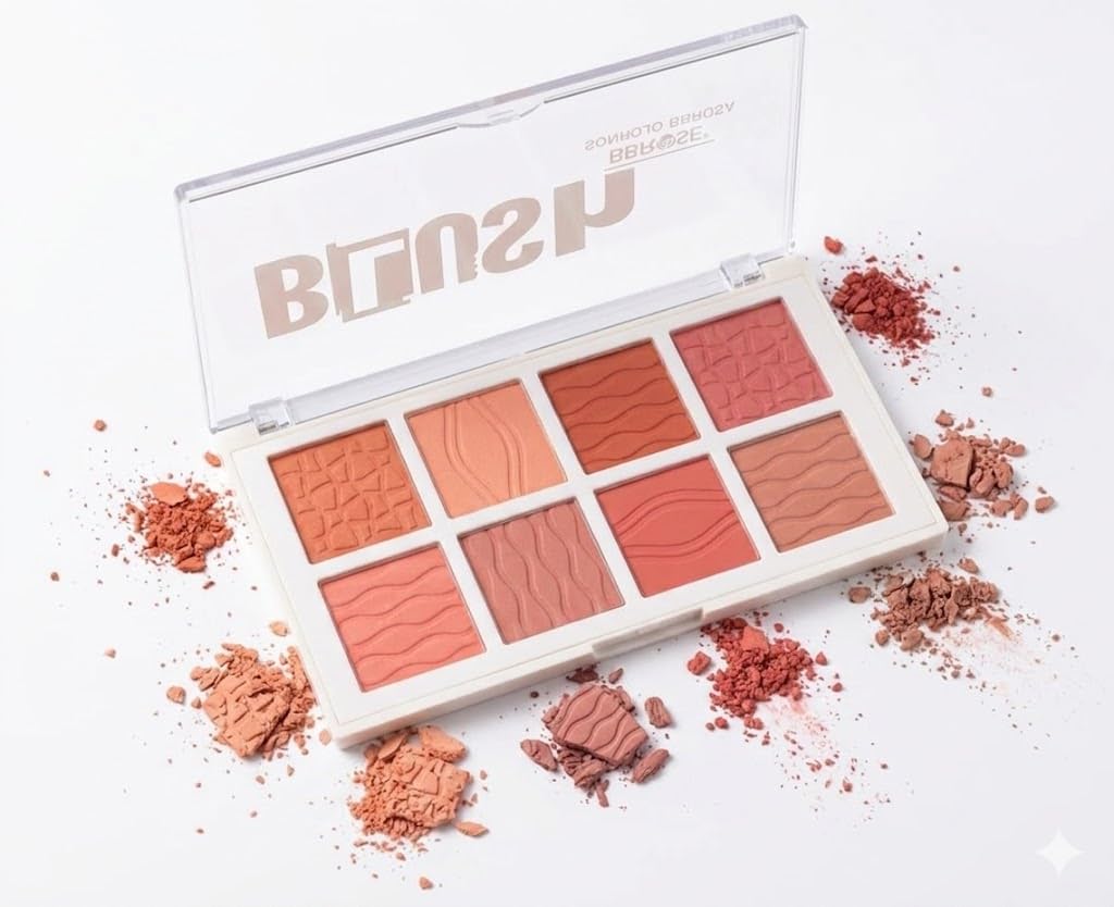EYESHADOW AND BLUSHER Colors Colorful Palette Makeup Nude Matte Shimmer Eye Shadow Powder Palette,Naturing-Looking Long Lasting Waterproof (8 COLOR)