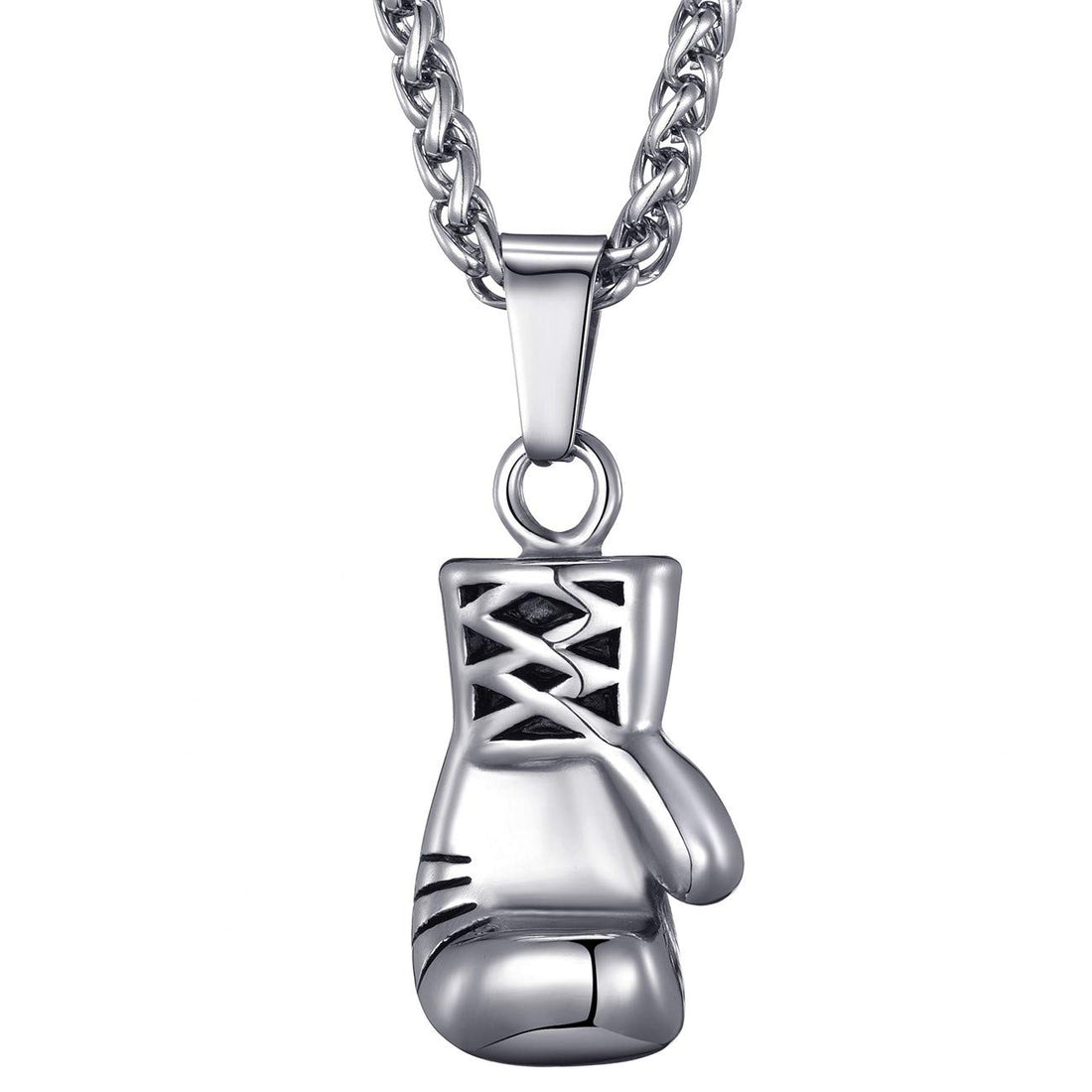 MOO&LEE Stainless Steel Boxing Glove Necklace Pendant Chain for Men and Boys