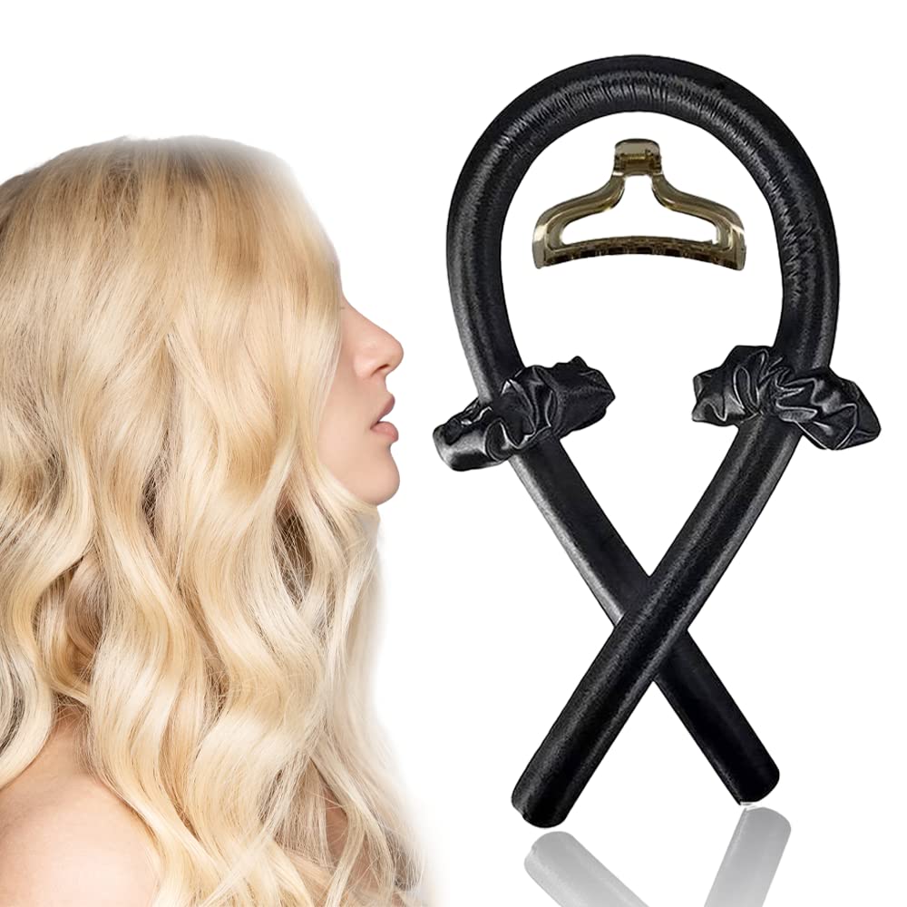 Heatless Hair Curler, No Heat Curls for Sensitive Hair, Heatless Curling Rod Headband for Long Hair, Heatless Hair Curlers Can be Used Overnight while Asleep, Hair Curler with Clips and Hairbands