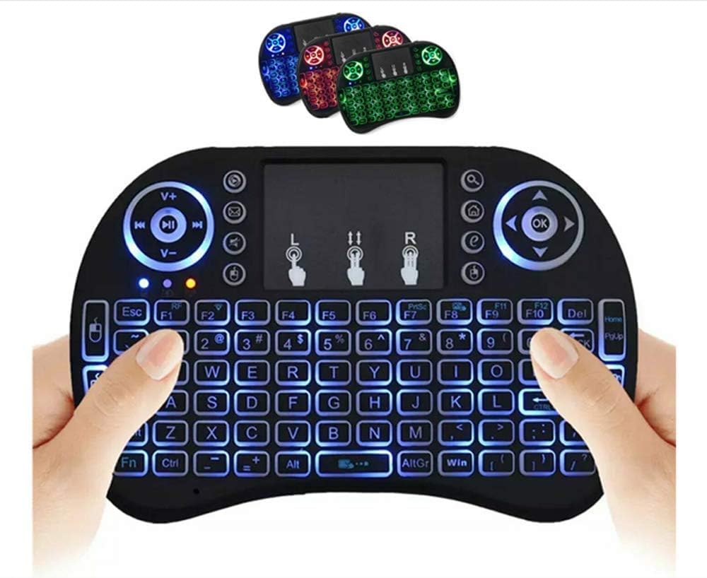 Generic Wireless Mini Keyboard Remote Control Touchpad Mouse Combo Controller with RGB Backlit for Smart TV Android TV Box PC IPTTV 2.4GHz
