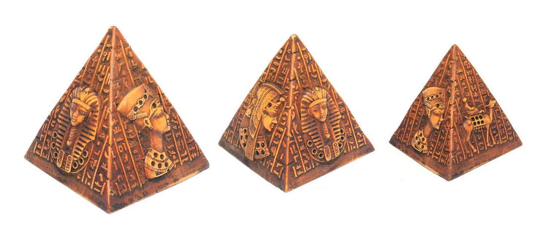 immatgar pharaonic pyramids Statue ancient Egyptian souvenirs gifts for women and men Home Décor Sculpture Pharaohs art (shape1 - Darck Brown - 8 CM Height)