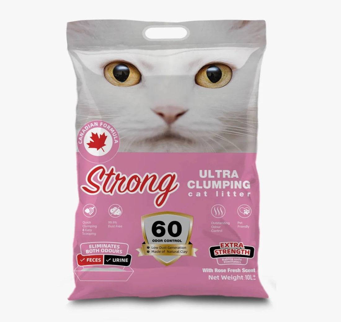 STRONG Ultra Clumping CAT LITTER 10L ((Baby powder)